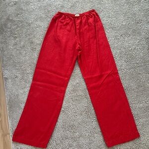 DONNI Simple Linen Pant Red XS